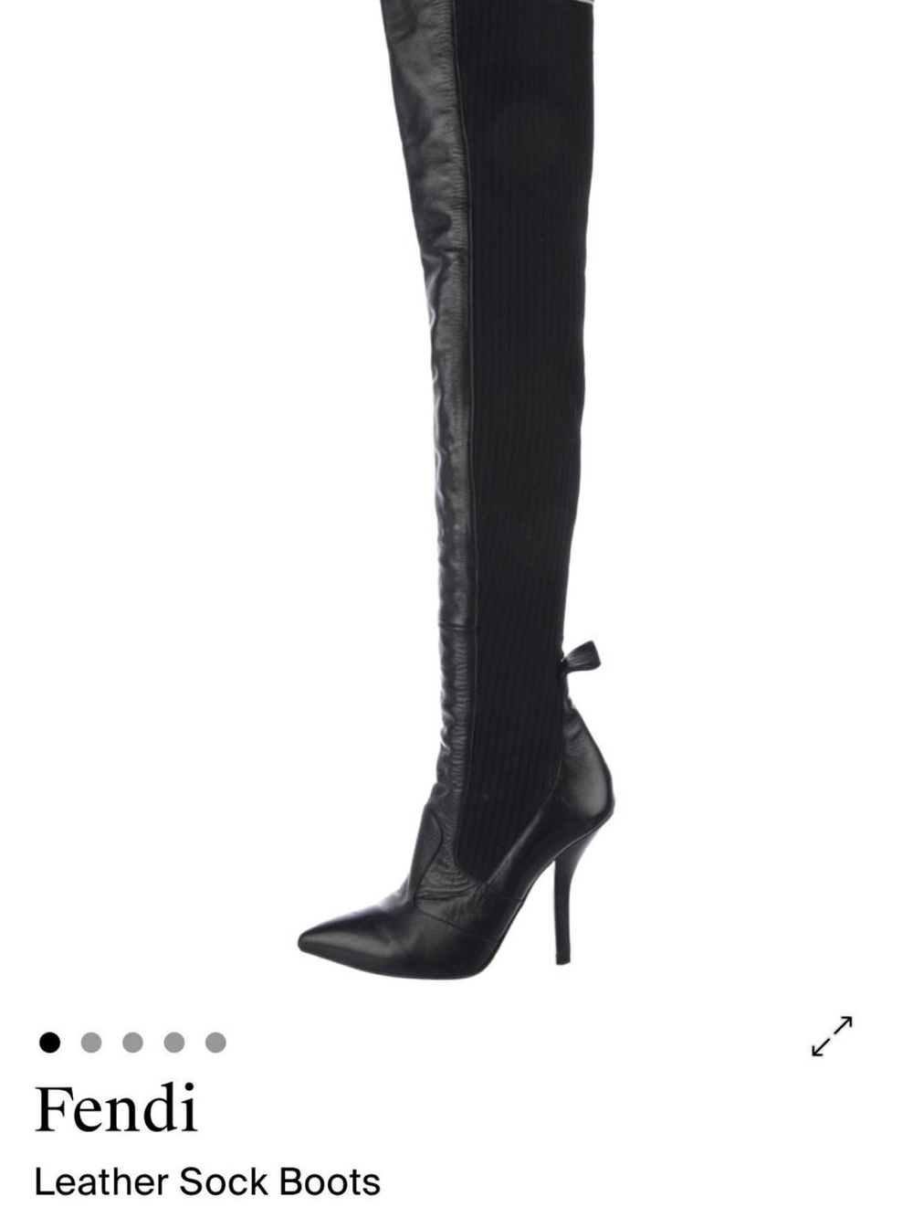 Fendi Black Leather Over-the-Knee Sock Boots